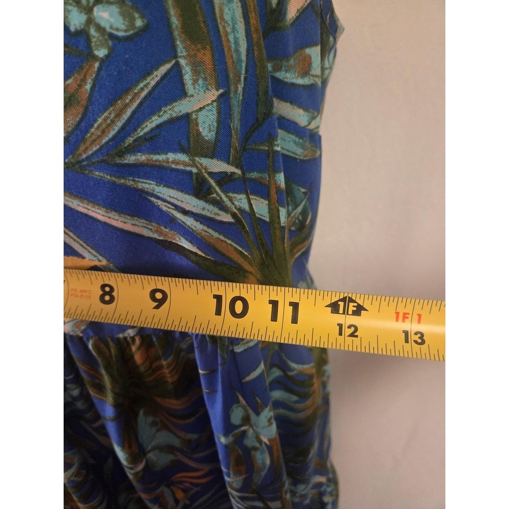 Vintage 90s Rachel Green Tropical Leaf Print Tiered Maxi Dress Women's Size M‎ - Picture 5 of 6